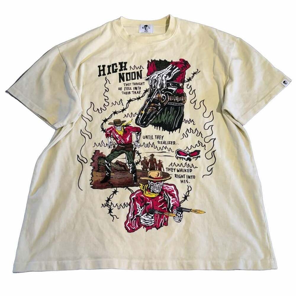 Warren Lotas High Noon Graphic T-Shirt Size XXL Cream Cotton